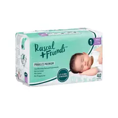 RASCALS - Pañales Talla-1 Bebé de 3 a 5 Kg por 40 Unds