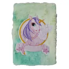 GENERICO - Diario Infantil Agenda Peluche Libreta Decorada Unicornio