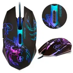SEISA - Mouse optico para gamer usb 6 botones 7 colores especial para gamer