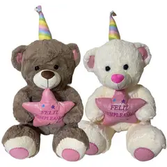 TITAN TOYS - Oso de peluche de cumpleaños grande de alta calidad material pelanas