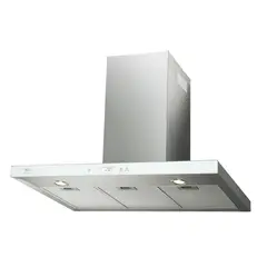 FISCHER - Campana Pared Acero Panel Vidrio Blanco Digital 90 cm Infinity