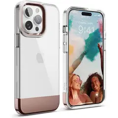 ELAGO - Estuche Compatible iPhone 14 Pro Max Glide Transparente/Rose Gol