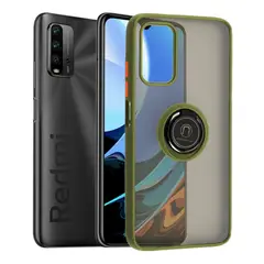 GENERICO - Funda Case Mate Protector Anillo Compatible Xiaomi Redmi 9T Verde
