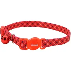 COASTAL - Collar Ajustable Gato Safe Cat Breakaway Red Plaid