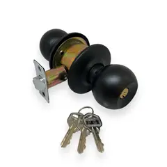 GENERICO - Cerradura Chapa Alcoba Pomo Alcoba Acero Inoxidable Negra