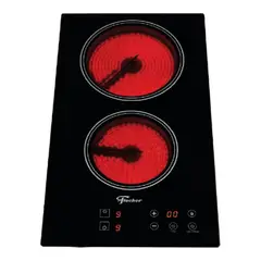 FISCHER - Estufa Empotrar 2Q Eléctrica Vidrio Cerámico Negro 220V Marca Fischer.