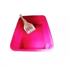 HALLY PET - Baño Arenero Bandeja Para Gatos Pala Rosado.