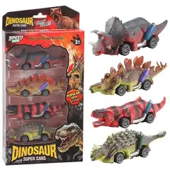 MULTIPLACE COLOMBIA - Coleccion de carros dinosaurios clasicos para niños 4 piezas