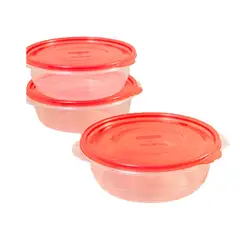 RUBBERMAID - Set Envases Plásticos X3 Portacomidas 1182 ml