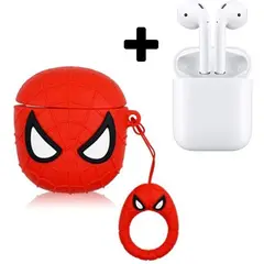 TWS - Audifonos i12 tactil estuche de silicona de spiderman