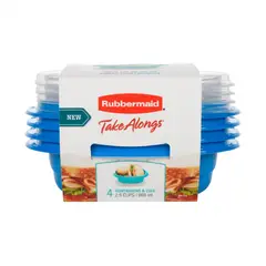 RUBBERMAID - Set Envases Plástico Con Tapa Divisor X4 669ml