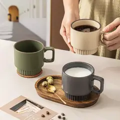 MULTIPLACE COLOMBIA - Set De Pocillos En Ceramica Para Cafe, Chocolate 350 Ml Fino x6-