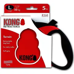 KONG COMPANY - Correa Retráctil Perros Kong Terrain Large Rojo Hasta 50Kg