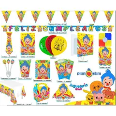 GENERICO - Kit piñata payaso plim plim decoracion completa