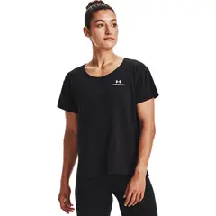 UNDER ARMOUR - Camiseta Mujer Rush Energy Core Negro