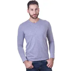 BOCARED - Camiseta Color Para Hombre Manga Larga Cuello V  Básica Kurt H.