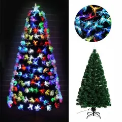 EVERGREEN - Árbol navidad de fibra optica tupido de 180 cm importado