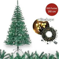 GENERICO - Árbol navidad clásico 210 cm importado de 850 ramas