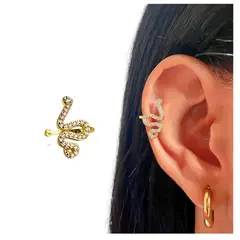 ACCESORIOS DE EVA - Arete Ear Cuff Simulador Serpiente Shine_.