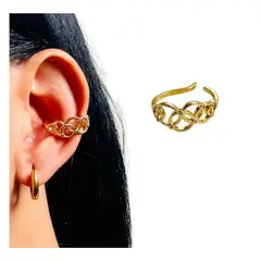 ACCESORIOS DE EVA - Arete Ear Cuff Simulador Entre Lazos
