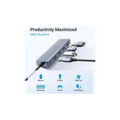 UGREEN - Hub multipuerto 5 gbps usb-c a 4 puertos usb 3.0 y pd