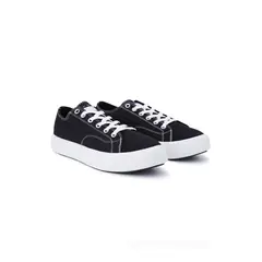 TOMMY HILFIGER - Tenis De Tela Con Suela Cupsole Hombre Negro