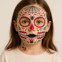 FRIOLENTA - Tatuaje Temporal Catrina Halloween disfraz Muñeca Catrina