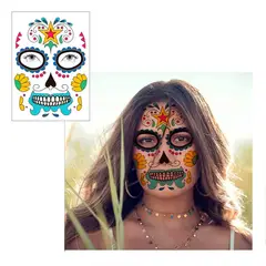 FRIOLENTA - Tatuaje Temporal Catrina Halloween disfraz Mujer Maravilla.