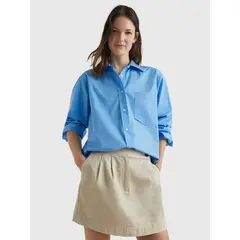 TOMMY HILFIGER - Camisa 1985 Collection De Popelín Mujer Celeste
