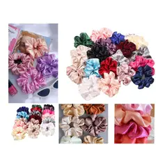 GENERICO - Scrunchies De Satín Kit X3 Bambas Cuidado Del Cabello Moñas