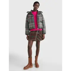 TOMMY HILFIGER - Chaqueta Acolchada Amplia De Cuadros Mujer