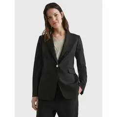 TOMMY HILFIGER - Americana De Traje Con Botonadura Sencilla Mujer Negro