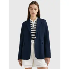 TOMMY HILFIGER - Americana De Traje Con Botonadura Sencilla Mujer Azul