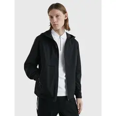 TOMMY HILFIGER - Chaqueta Th Protect Con Gorro Y Cierre Hombre Negro