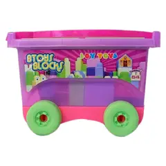 GENERICO - Vagón Ruedas Armatodo Bloques Armar Construcción NIÑA ROSA