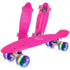 GENERICO - Tabla Patineta Skate Long Board Luz Led 56cm Penny Fucsia…