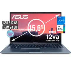 ASUS - PORTATIL INTEL CORE I5-12500H SSD 512GB RAM 24GB LED 15,6 FULL HD