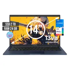 ASUS - PORTATIL INTEL CORE I5-1335U SSD 2TB RAM 24GB LED 14 FULL HD