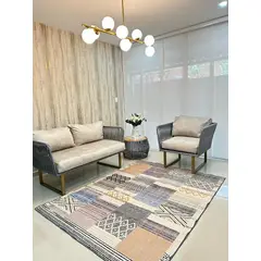 AMERICO SHOP - Tapete Decorativo Moderno 150x200 cm Diseño Elegante Beige