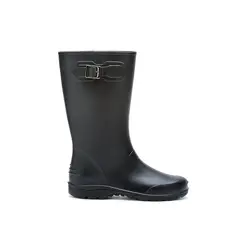 IDECAL - Bota de lluvia impermeable mujer ginna negro.