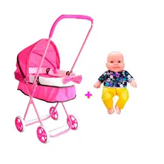 IMPORTADORA MAKA - Coche Moises para muñecas muñeco Niñas Infantil.