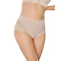 LEONISA - Panty faja clásico control moderado de abdomen y bandas en tul
