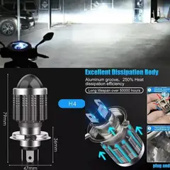 UNIVERSAL - Bombillo led h4 tipo proyector ultra potente 10.000 lumens