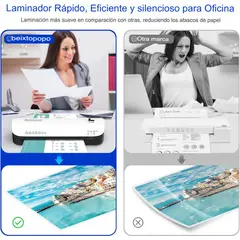 GENERICO - Plastificadora laminadora térmica frio y caliente + laminas