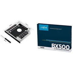 CRUCIAL - Disco solido ssd bx500 2.5 240gb negro + caddy