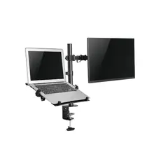 ERGONOMUS - Soporte Brazo Doble Para Portátil Y Monitor En Acero-
