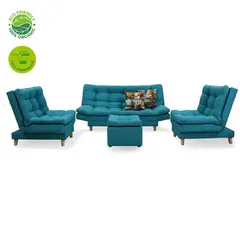 GENERICO - Sala jumbo lino azul patas de madera100