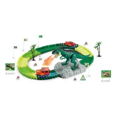 GENERICO - Pista Infantil Dino Track Dinosaurio Luces Sonido Vapor