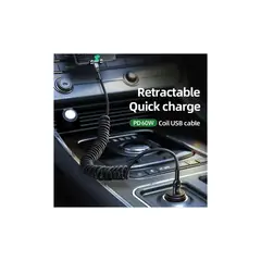 MCDODO - Cable espiral carga rápida y datos usb-c a usb-c para carro 18m