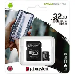 KINGSTON - Memoria micro sd canvas plus 4k fhd 32gb 100mbseg